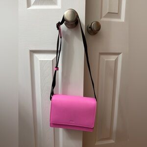 *RARE* BAGGU Pink Block Leather Bag